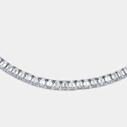 Pre Owned 40.93 Cts Emerald 18K White Gold Lab Grown Diamonds Necklace