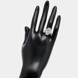 Pre Owned 8.99 cts Oval Brilliant Trapezoid Lab Grown Diamonds 18k White Gold Ring Size 51