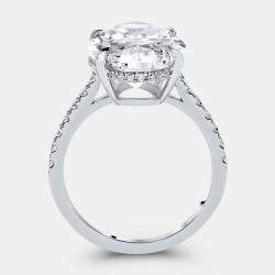 Pre Owned 8.40 cts Oval Brilliant and Round Lab Grown Diamonds 18k White Gold Ring Size 51