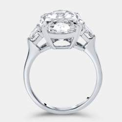 Pre Owned 8.99 cts Oval Brilliant Trapezoid Lab Grown Diamonds 18k White Gold Ring Size 52