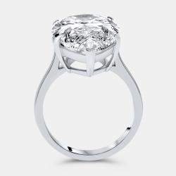 Pre Owned 7.00 cts Pear Brilliant Lab Grown Diamond 18k White Gold Ring Size 52