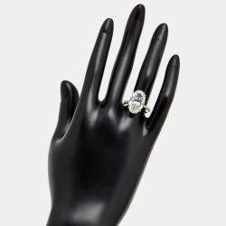 Pre Owned 8.40 cts Oval Brilliant and Round Lab Grown Diamonds 18k White Gold Ring Size 52