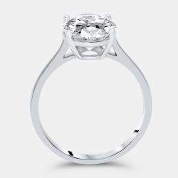 Pre Owned 3.00 cts Oval Brilliant Lab Grown Diamond 18k White Gold Ring Size 52