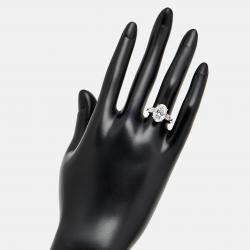 Pre Owned 4.00 cts Oval Brilliant and Pear Lab Grown Diamonds 18k White Gold Ring Size 53