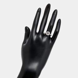 Pre Owned 3.30 cts Round Brilliant Lab Grown Diamonds 18k White Gold Ring Size 53