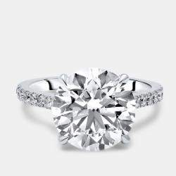 Pre Owned 3.30 cts Round Brilliant Lab Grown Diamonds 18k White Gold Ring Size 53