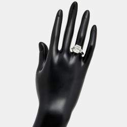 Pre Owned 6.00 cts Radiant and Trapezoid Lab Grown Diamonds 18k White Gold Ring Size 53