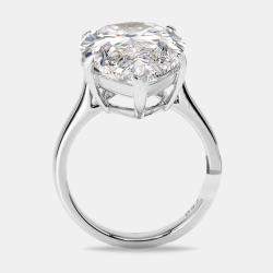 Pre Owned 4.00 cts Pear Brilliant Lab Grown Diamonds 18k White Gold Ring Size 56