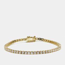 Pre Owned 3.50 cts Round Brilliant Lab Grown Diamonds 18k Yellow Gold Tennis Bracelet