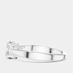 Pre Owned 5.00 cts Round 18k White Gold Solitaire Lab Grown Diamond Band Size 53