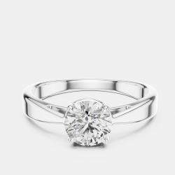 Pre Owned 5.00 cts Round 18k White Gold Solitaire Lab Grown Diamond Band Size 53