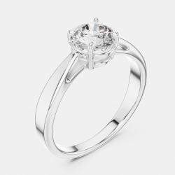 Pre Owned 5.00 cts Round 18k White Gold Solitaire Lab Grown Diamond Band Size 53