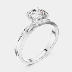 Pre Owned 3.00 ct Round 18k White Gold Lab Grown Diamonds Solitaire Diamond Band Size 53