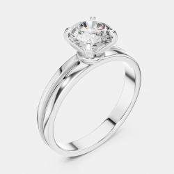 Pre Owned 6.00 ct Round 18k White Gold Solitaire Lab Grown Diamond Band Size 53