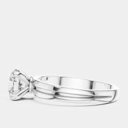 Pre Owned 6.00 ct Round 18k White Gold Solitaire Lab Grown Diamond Band Size 53