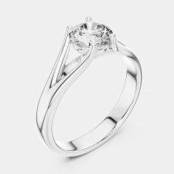 Pre Owned 5.00 ct Round 18k White Gold Solitaire Lab Grown Diamond Band Size 53
