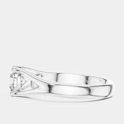 Pre Owned 5.00 ct Round 18k White Gold Solitaire Lab Grown Diamond Band Size 53