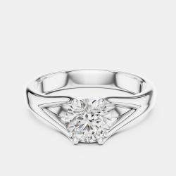 Pre Owned 5.00 ct Round 18k White Gold Solitaire Lab Grown Diamond Band Size 53