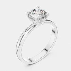 Pre Owned 6.00 ct Round 18k White Gold Solitaire Lab Grown Diamond Band Size 53