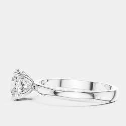 Pre Owned 6.00 ct Round 18k White Gold Solitaire Lab Grown Diamond Band Size 53