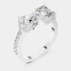 Pre Owned 6.2 cts Multi-Shape 18k White Gold Lab Grown Diamond Ring Size 53