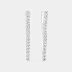 Pre Owned 1.00 ct Round Cut 18k White Gold Lab Grown Diamond Earrings