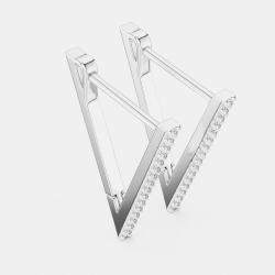 Pre Owned 1.00 ct Round Cut 18k White Gold Lab Grown Diamond Earrings