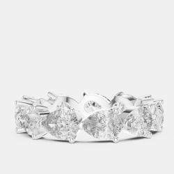 Pre Owned 3.00 cts Pear Cut 18k White Gold Lab Grown Diamond Ring Size 53