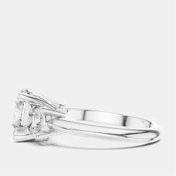 Pre Owned 3.00 cts Round 18k White Gold Lab Grown Diamond Ring Size 53