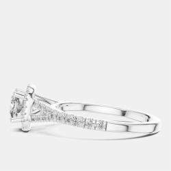 Pre Owned 1.00 ct Round 18k White Gold Lab Grown Diamond Ring Size 53