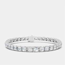 Pre Owned 13.00 ct Graduating Round Cut 18k White Gold Lab Grown Diamond Tennis Bracelet 16 cm