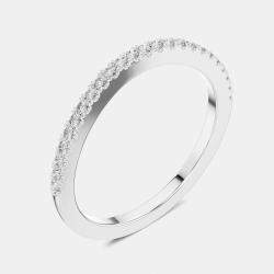 Pre Owned 0.2 ct Side Stack Round Cut 18k White Gold Lab Grown Diamond Ring Size 53