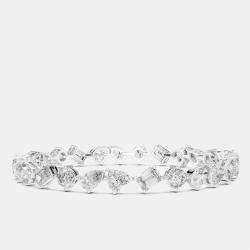 Pre Owned 10.00 cts Mixed Fancy Cut 18k White Gold Lab Grown Diamond Bracelet