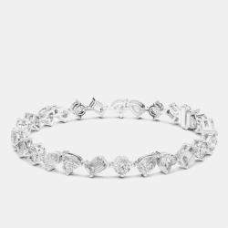 Pre Owned 10.00 cts Mixed Fancy Cut 18k White Gold Lab Grown Diamond Bracelet