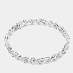Pre Owned 10.00 cts Mixed Fancy Cut 18k White Gold Lab Grown Diamond Bracelet