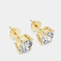 Pre Owned 1.00 cts Round 18k Yellow Gold Solitaire Lab Grown Diamond Single Stud Earrings