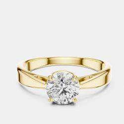 Pre Owned 5.00 cts Round 18k Yellow Gold Solitaire Lab Grown Diamond Band Size 53