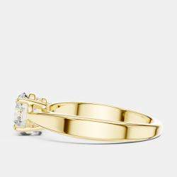 Pre Owned 5.00 cts Round 18k Yellow Gold Solitaire Lab Grown Diamond Band Size 53