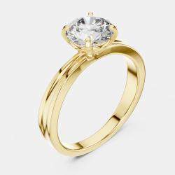 Pre Owned 3.00 cts Round 18k Yellow Gold Lab Grown Diamonds Solitaire Diamond Band Size 53