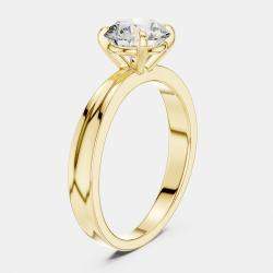 Pre Owned 3.00 cts Round 18k Yellow Gold Lab Grown Diamonds Solitaire Diamond Band Size 53