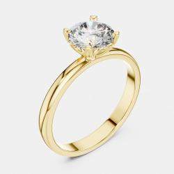 Pre Owned 6.00 cts Round 18k Yellow Gold Solitaire Lab Grown Diamond Band Size 53