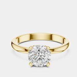 Pre Owned 6.00 cts Round 18k Yellow Gold Solitaire Lab Grown Diamond Band Size 53