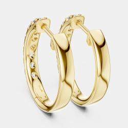 Pre Owned 0.70 cts Round Cut 18k Yellow Gold Lab Grown Diamond Hoop Earrings