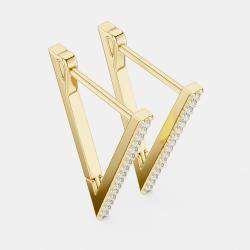 Pre Owned 1.00 cts Round Cut 18k Yellow Gold Lab Grown Diamond Earrings