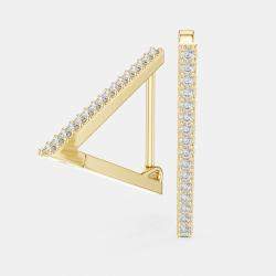 Pre Owned 1.00 cts Round Cut 18k Yellow Gold Lab Grown Diamond Earrings