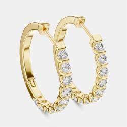 Pre Owned 0.60 cts Round Cut 18k Yellow Gold Lab Grown Diamond Hoop Earrings