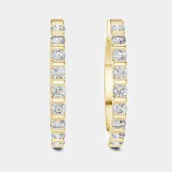 Pre Owned 0.60 cts Round Cut 18k Yellow Gold Lab Grown Diamond Hoop Earrings