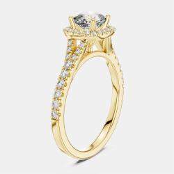 Pre Owned 1.00 cts Round 18k Yellow Gold Lab Grown Diamond Ring Size 53