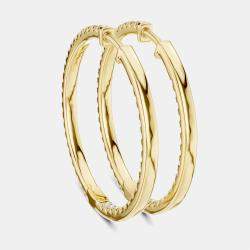 Pre Owned 1.00 cts Round Cut 18k Yellow Gold Lab Grown Diamond Hoop Earrings