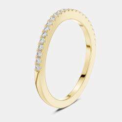 Pre Owned 0.2 cts Side Stack Round Cut 18k Yellow Gold Lab Grown Diamond Ring Size 53